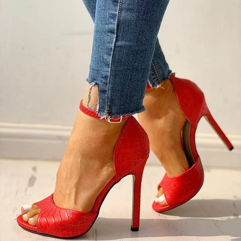 Snake Noir Heels